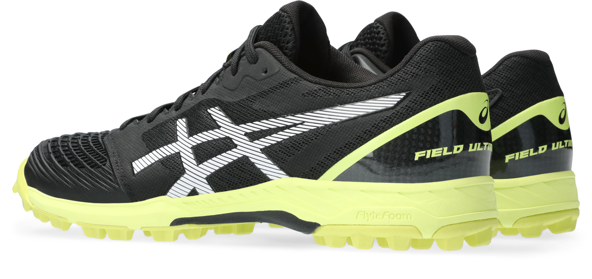 Asics Field Ultimate FF Men Black - Glow Yellow Hockeyschoen