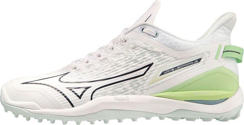 Mizuno Wave Leopardus White - Glacial Ridge - Patina Green Hockeyschoen