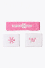 Osaka Sweatband Set Roze/Wit