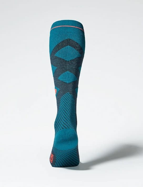 Stox Merino Skiing Socks Heren Blauwgroen/neonrood